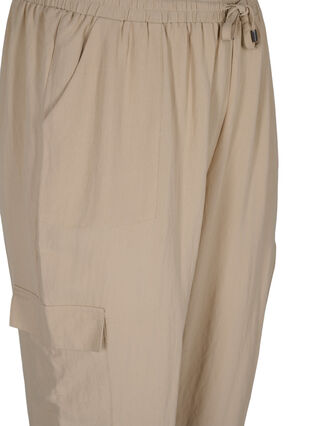 Loose cargo trousers in viscose, Oxford Tan, Packshot image number 2