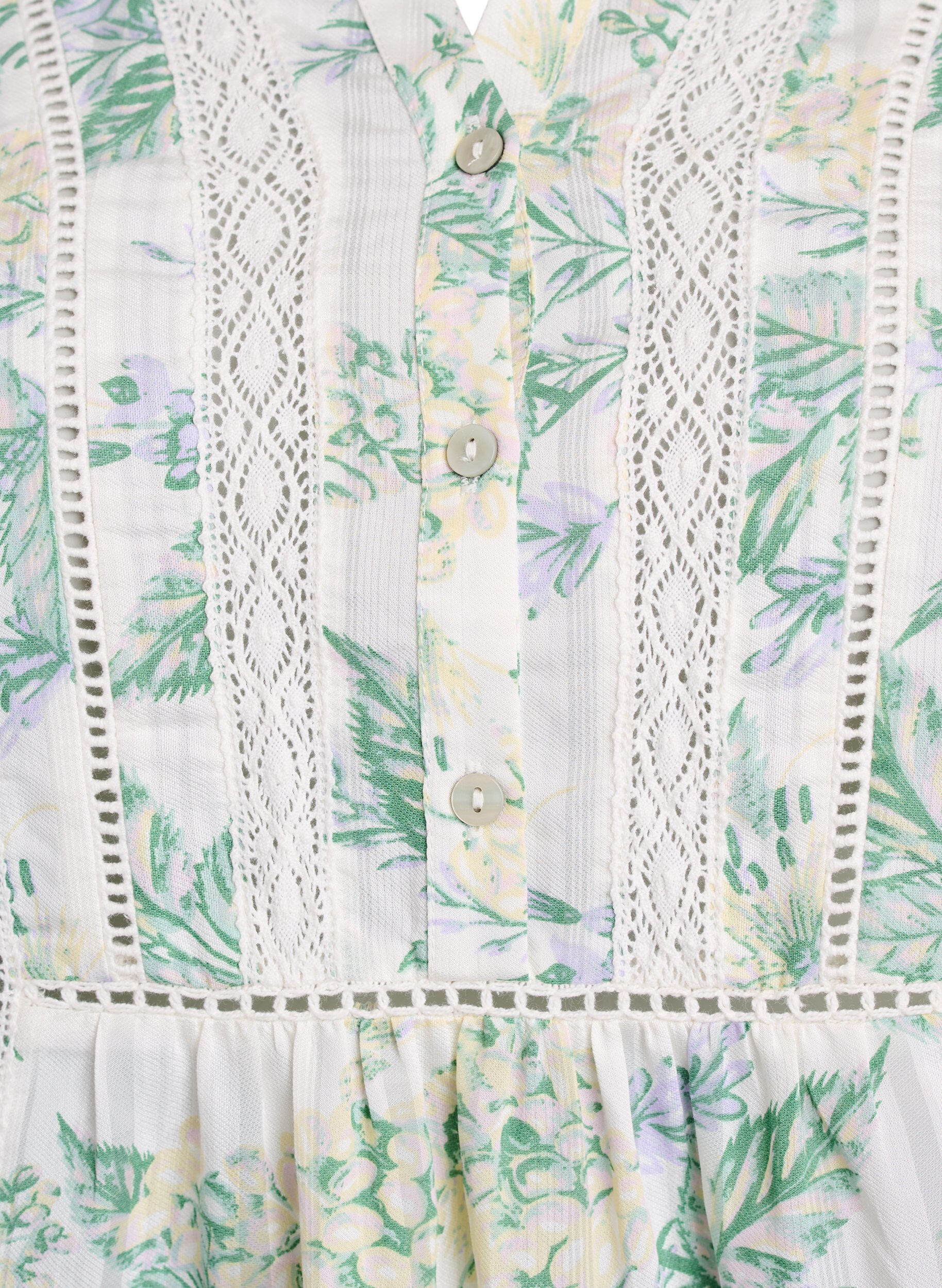 Zizzifashion Blouse with print and 1/2 sleeves, White, Packshot image number 2