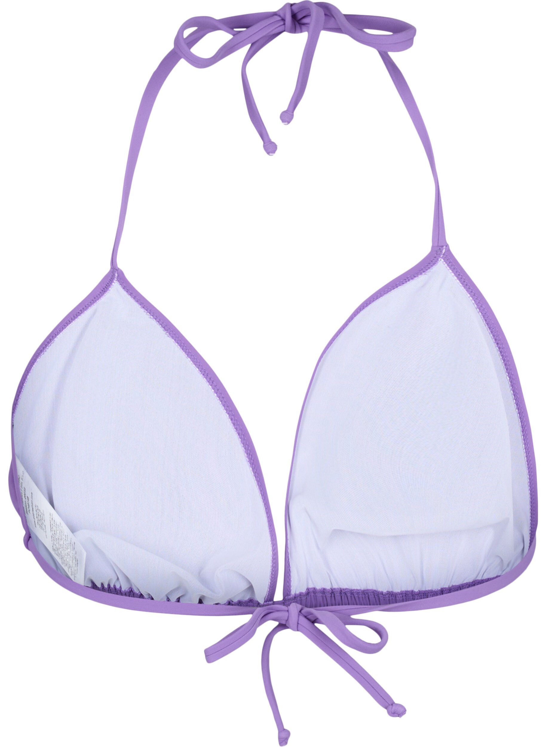 Zizzifashion Solid color triangle bikini top, Purple, Packshot image number 1