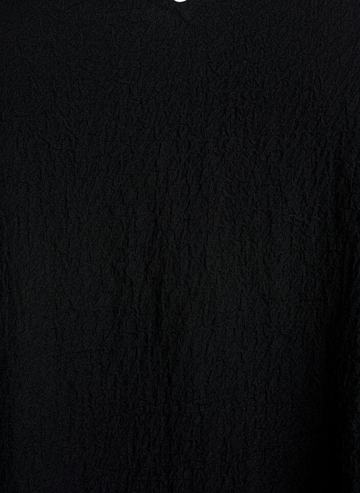 Short-sleeved dress with V-neck, Black, Packshot image number 2