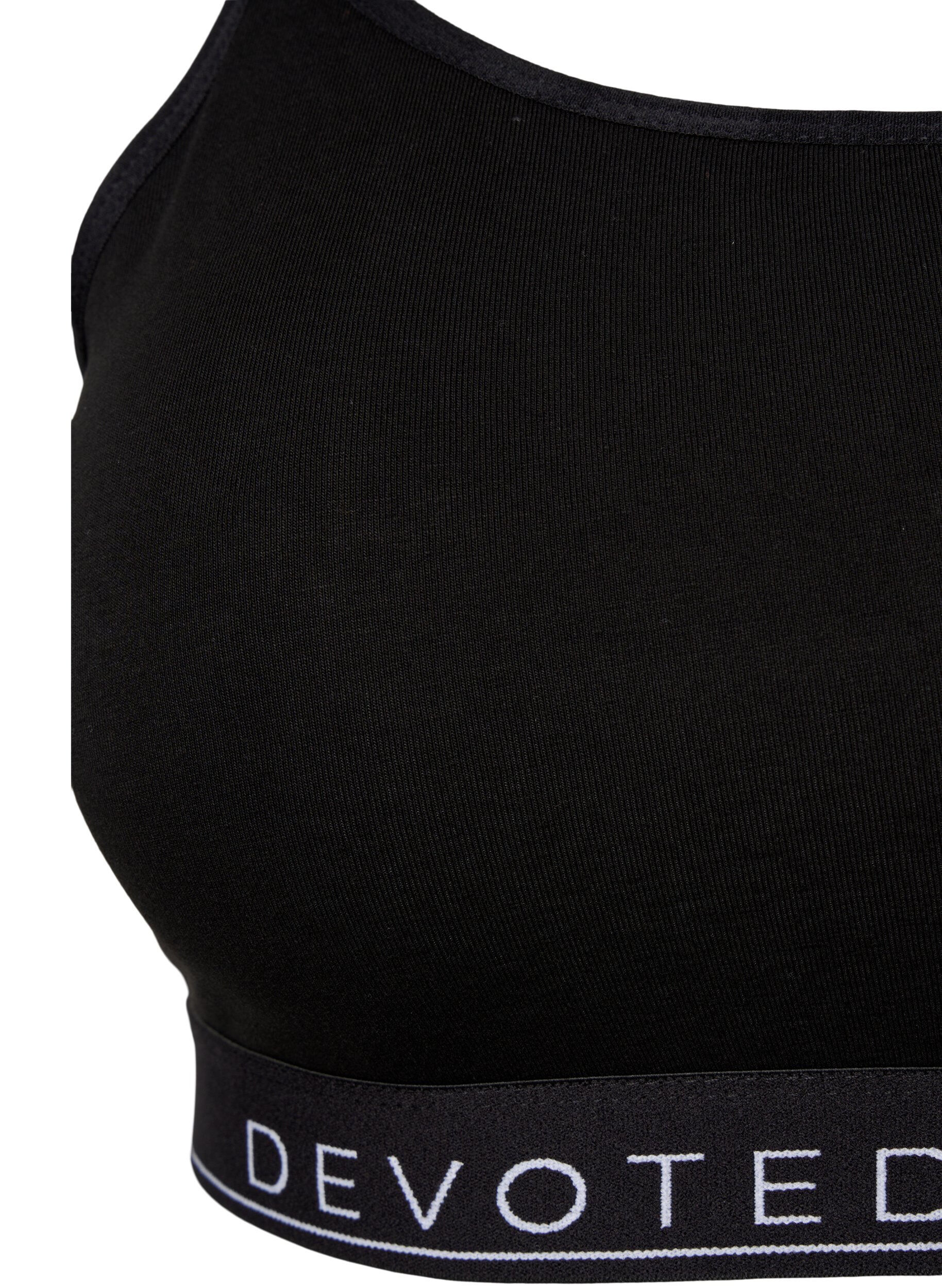 ZizzifashionCotton bra top with adjustable straps, Black, Packshot image number 2