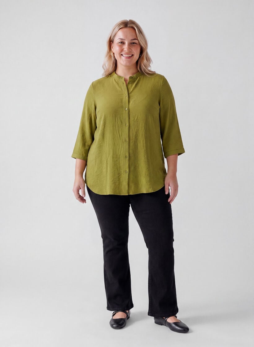 Tunic with 3/4 sleeves, Green, Model image number 1