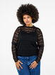 Lace blouse with long sleeves, Black, Model image number 0