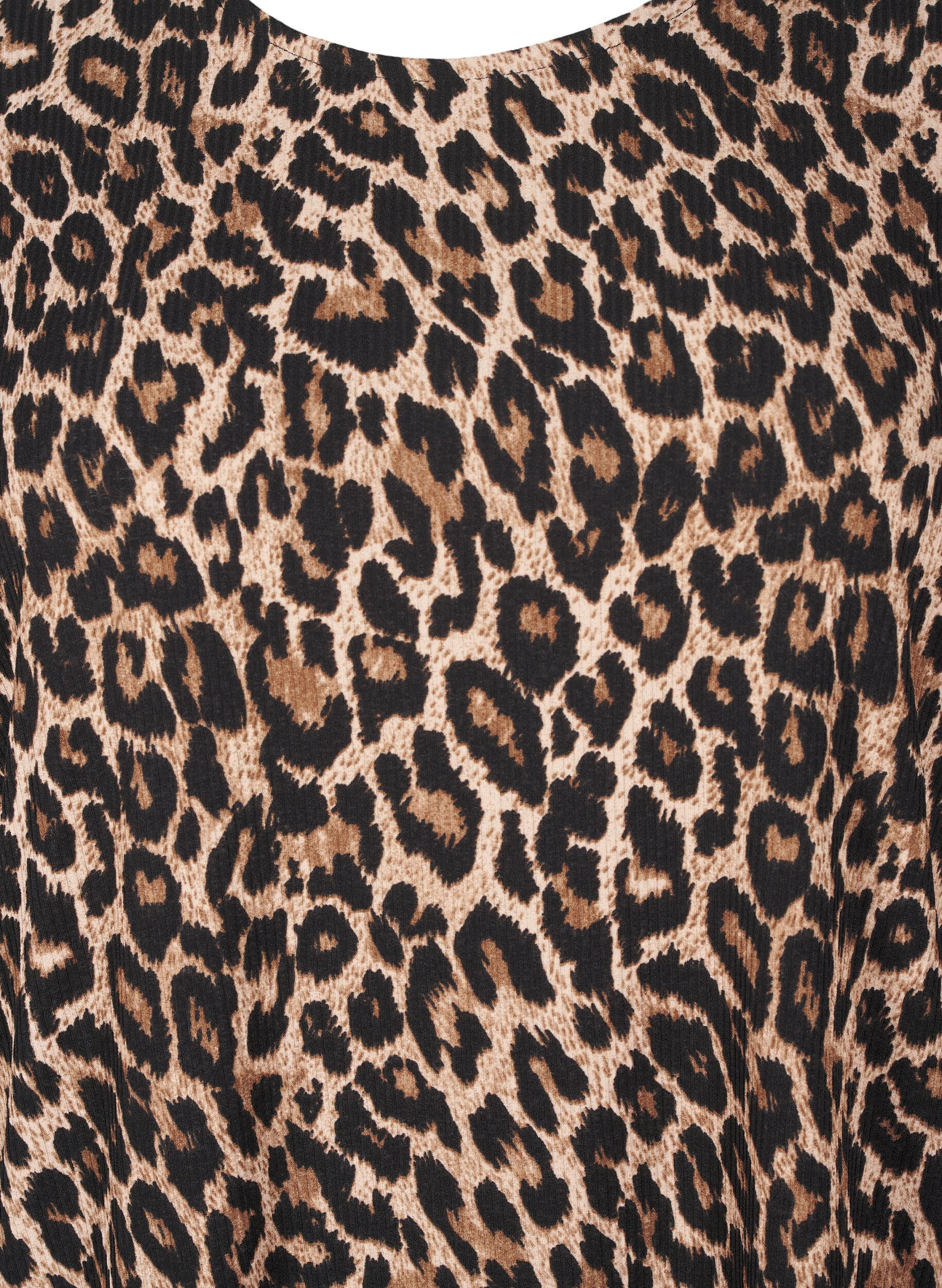 Zizzifashion Blouse with long sleeves and leopard print, Brown, Packshot image number 2