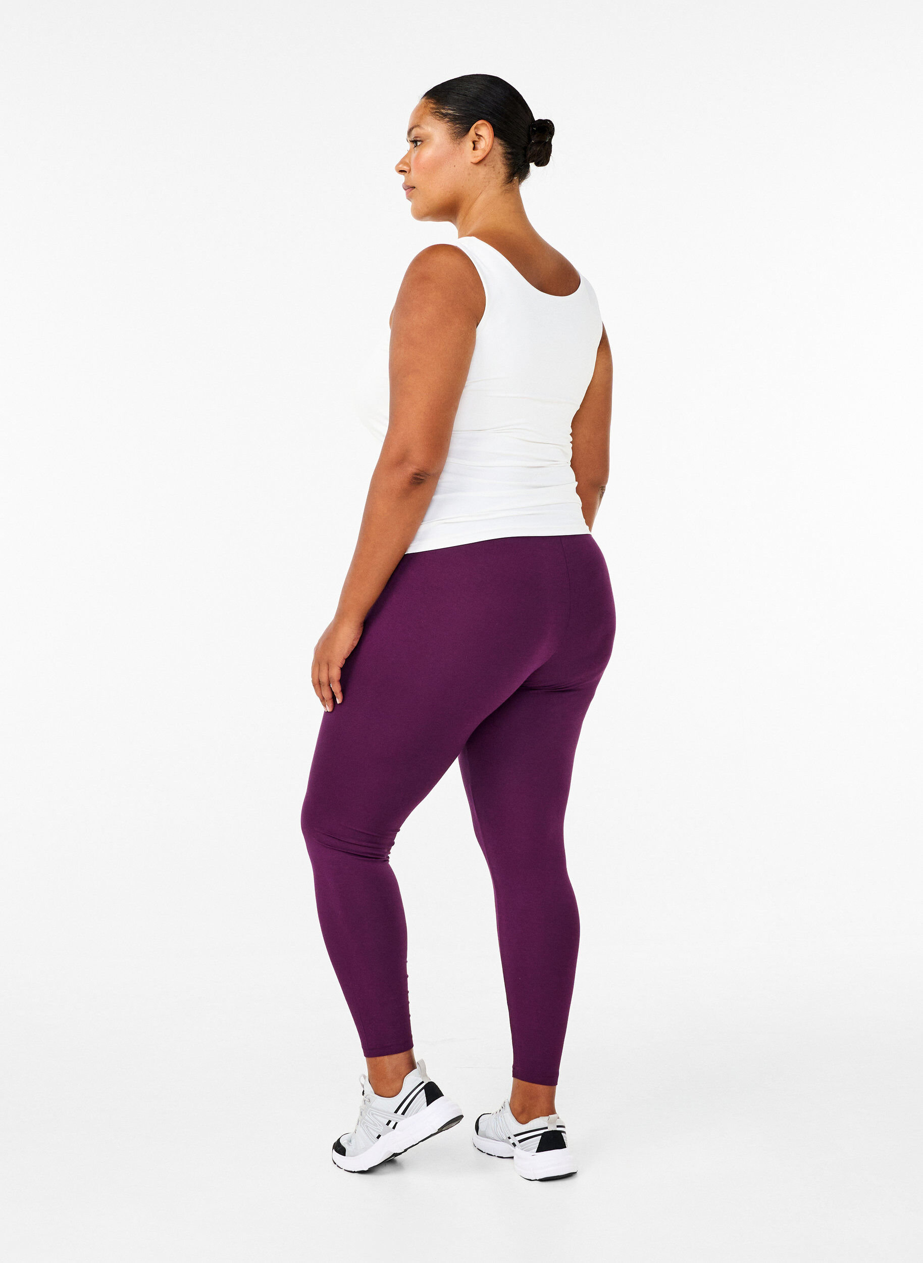 Zizzifashion Basic leggings in viscose, Purple, Model image number 2