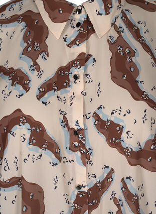 Patterned midi dress with buttons, Camouflage AOP, Packshot image number 2
