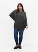 Knitted tunic in viscose blend, Dark Grey Melange, Model image number 2