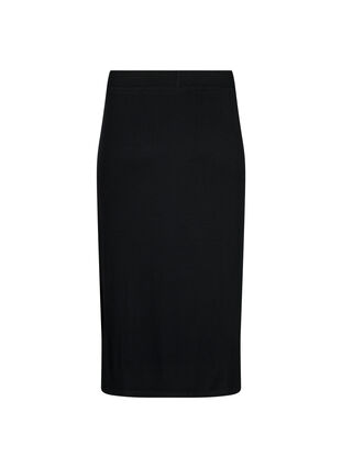 Tight-fitting viscose midi skirt, Black, Packshot image number 1