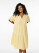 Knee-length cotton muslin dress with an A-line cut, Yellow, Model image number 0