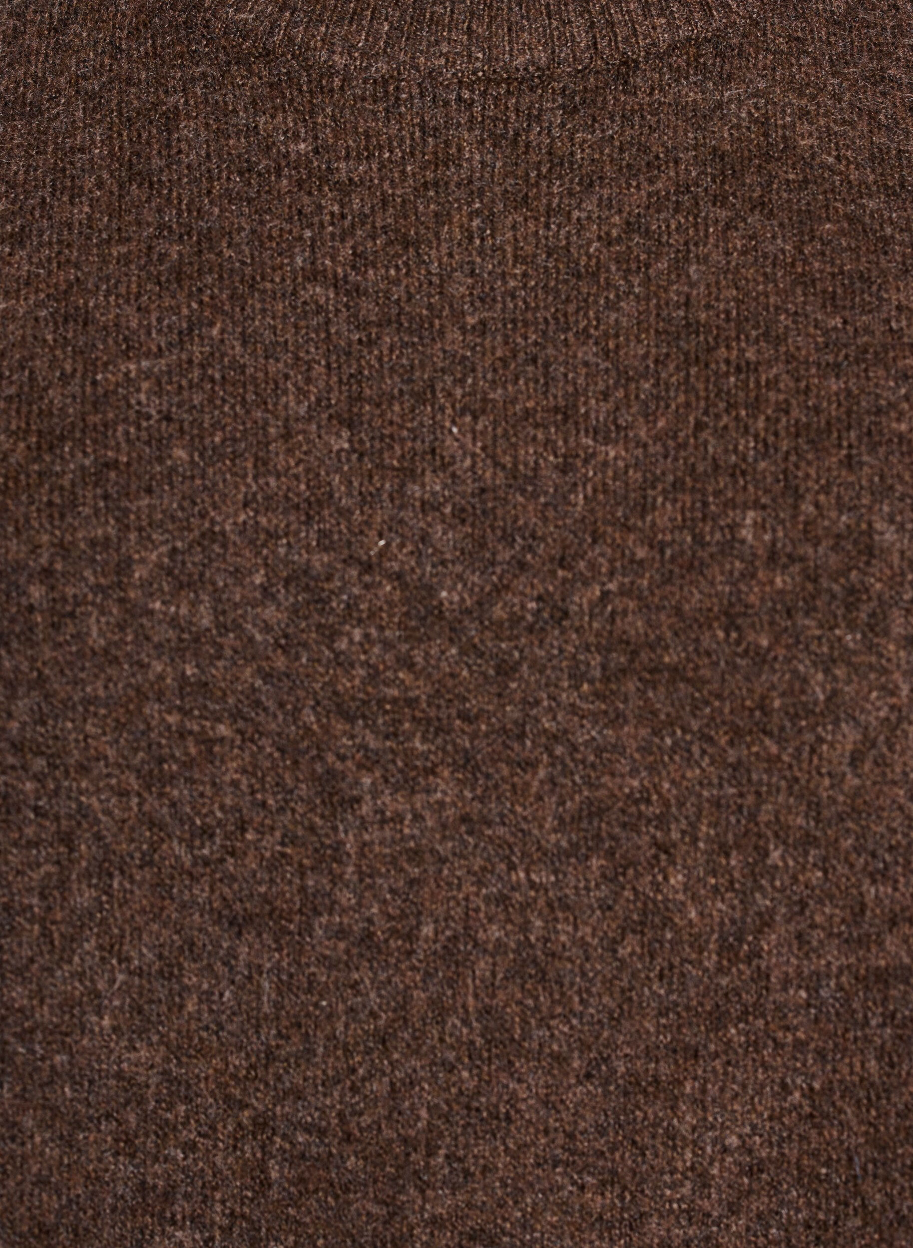 Zizzifashion Loose knitted blouse with short sleeves, Brown, Packshot image number 2