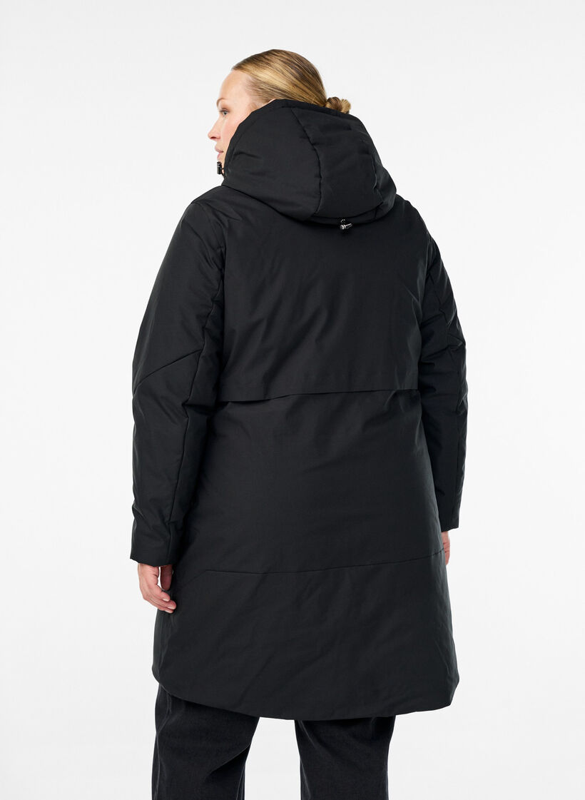 Winter jacket with adjustable waist, Black, Model image number 2