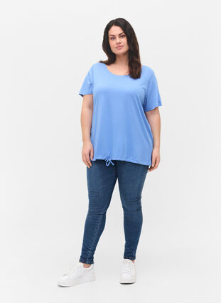 Short sleeved t-shirt with adjustable bottom, Ultramarine, Model image number 2