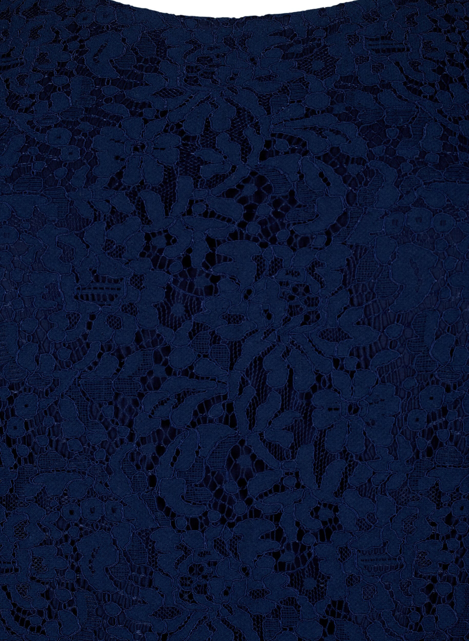 Zizzifashion Lace dress with long sleeves, Navy Blazer, Packshot image number 2