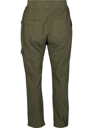 Loose cargo trousers in cotton, Ivy Green, Packshot image number 1