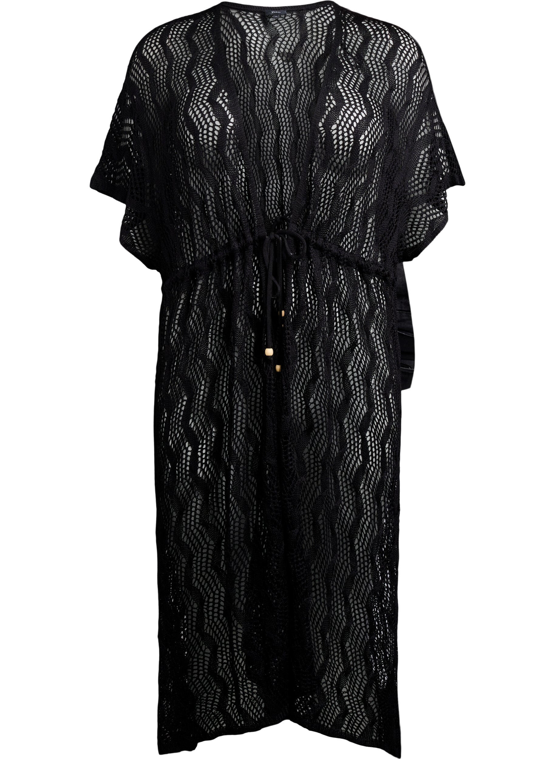 Beach kimono with tie belt