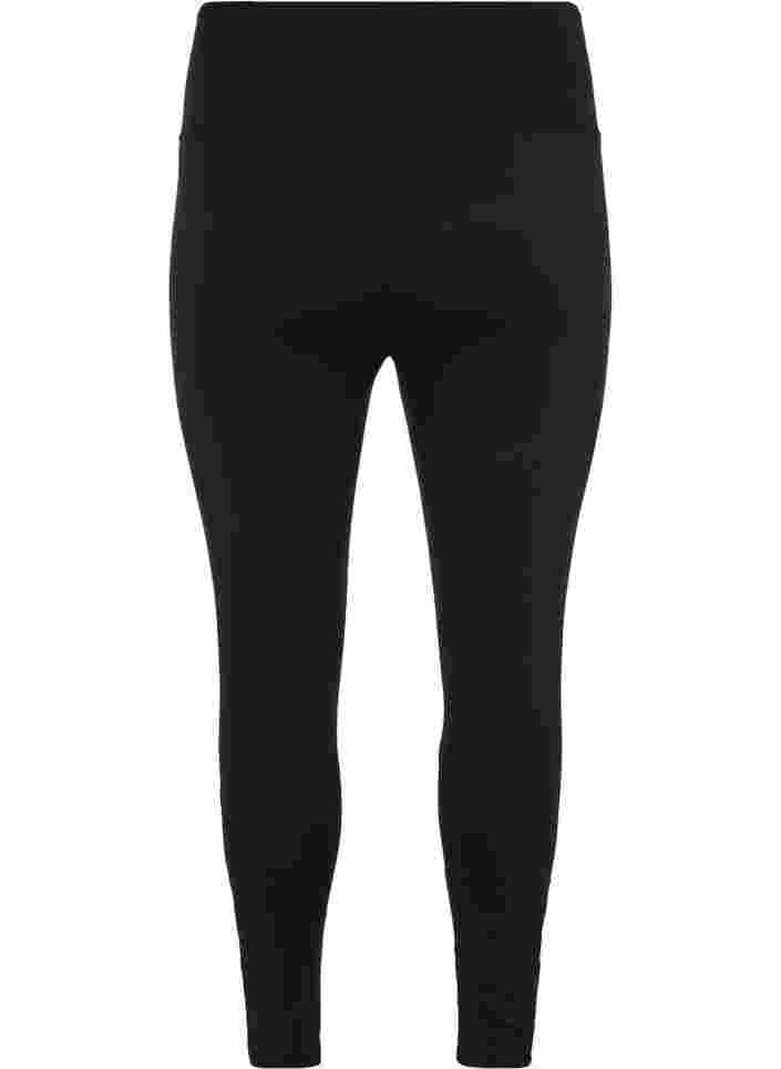 Sports leggings with mesh, Black, Packshot image number 1