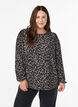 Blouse with long sleeves and leopard print, Dark Grey, Model image number 0