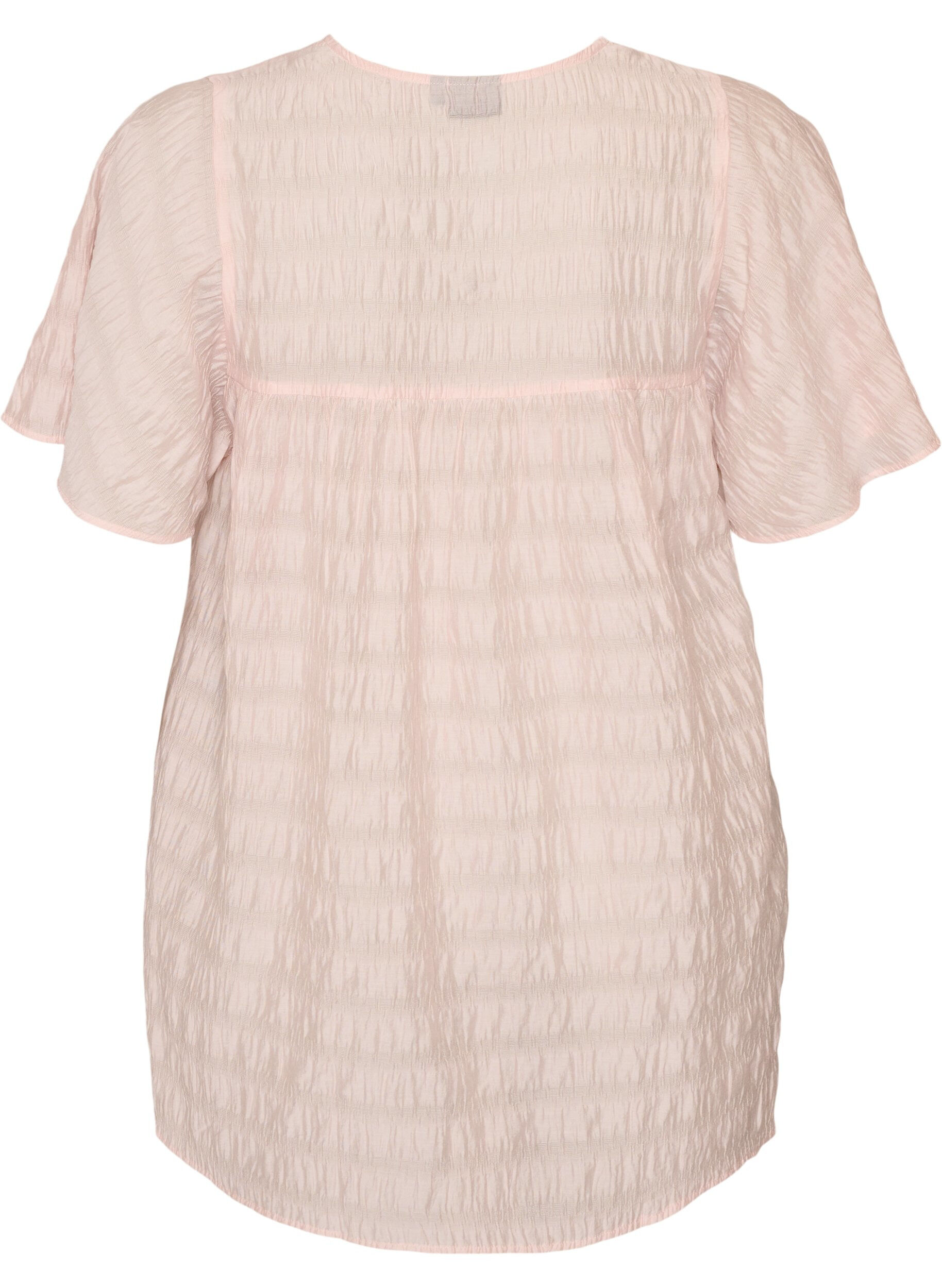 ZizzifashionTunic in lyocell with flutter sleeves, Rose, Packshot image number 1