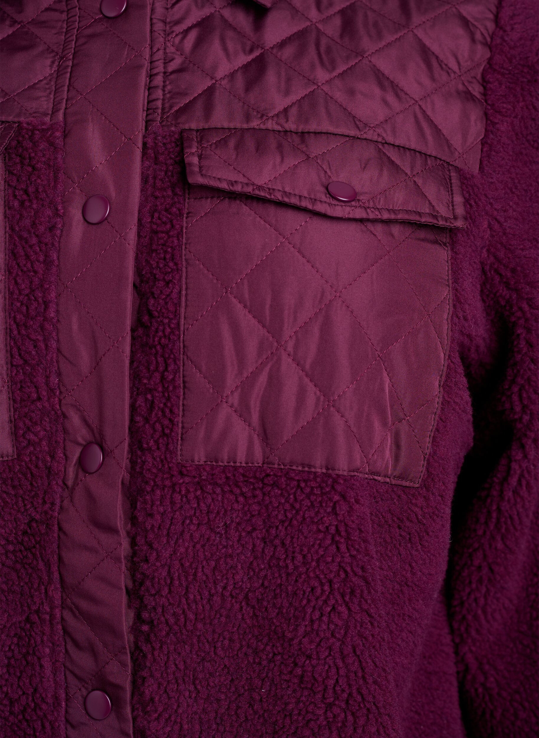 Zizzifashion Fleece jacket with quilted details, Red, Packshot image number 2