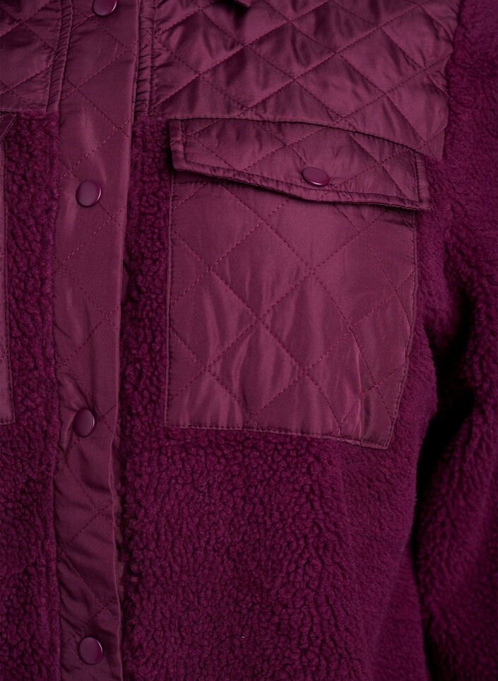 Fleece jacket with quilted details, Red, Packshot image number 2