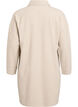 Knee-length jersey dress with a V-neck and collar, Beige, Packshot image number 1