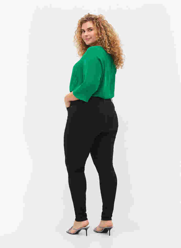 Super slim Bea jeans with extra high waist, Black, Model image number 1