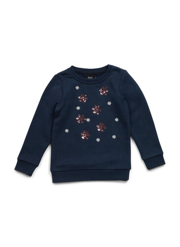 Christmas sweater for kids, Night Sky Snow, Packshot image number 0