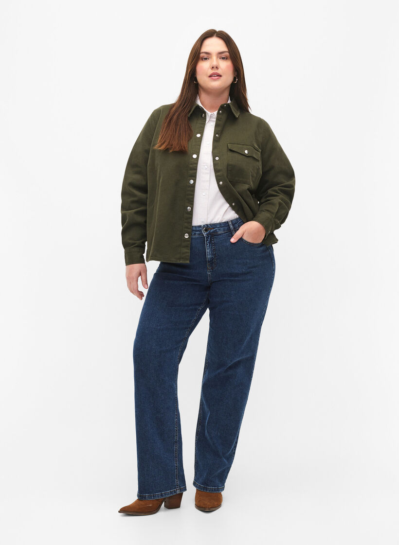 Canvas jacket with buttons, Forest Night, Model image number 2