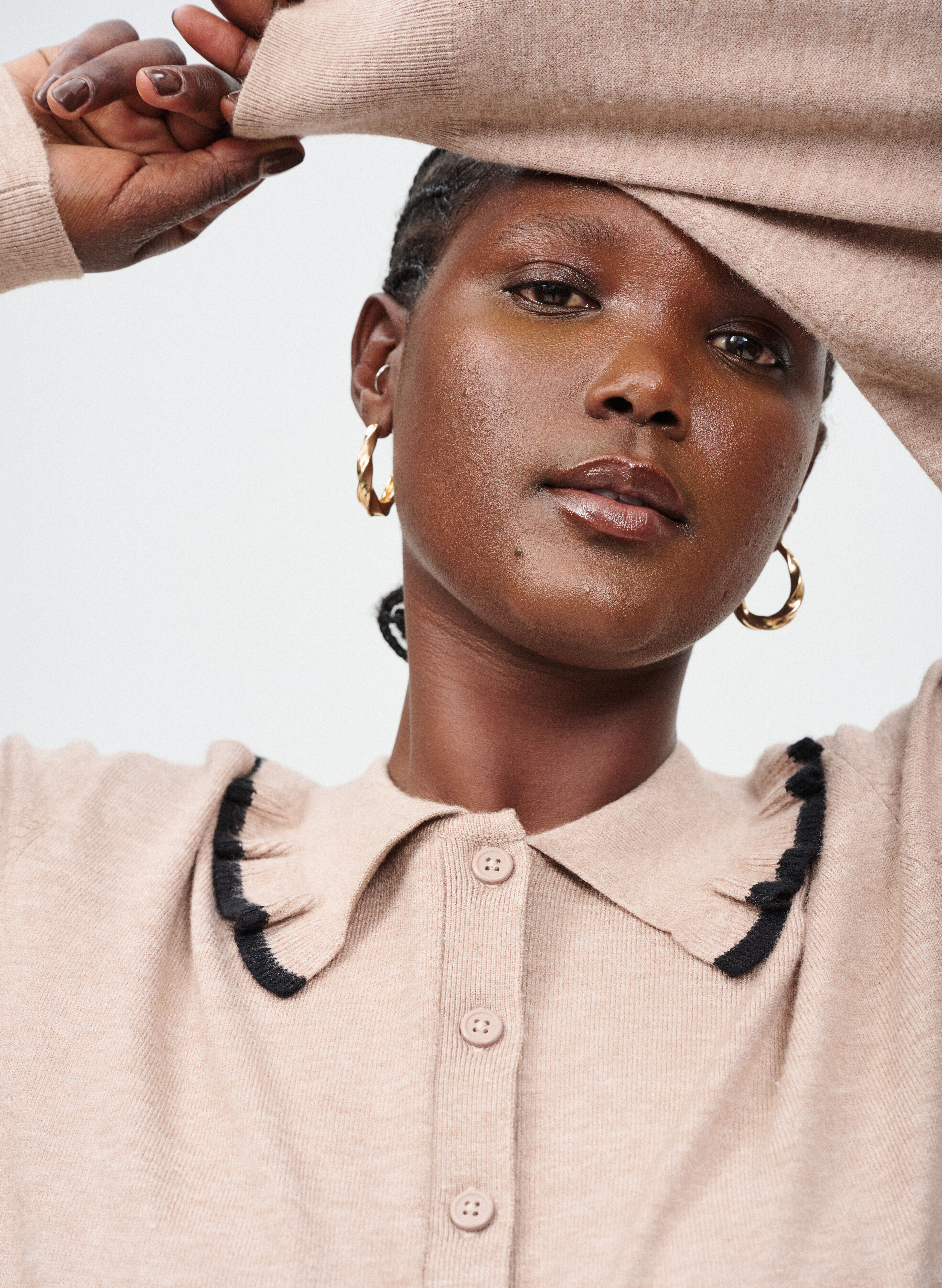 Zizzifashion Polo with detail collar, , Model