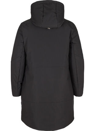 Winter jacket with a drawstring waist, Black, Packshot image number 1