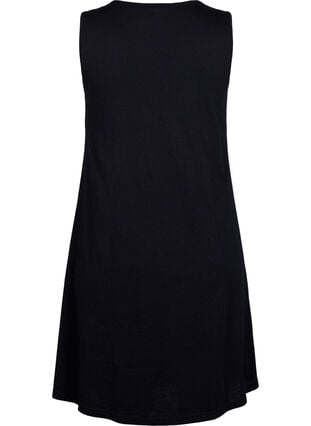 Sleeveless cotton dress with a-shape, Black W. Summer, Packshot image number 1