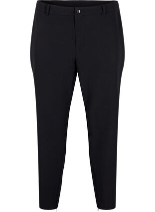 Trousers with a zipper at the ankle, Black, Packshot image number 0