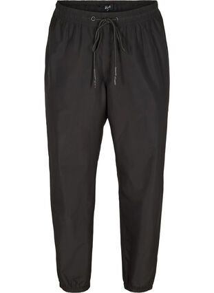 Rain trousers with elastic and drawstrings, Black, Packshot image number 0