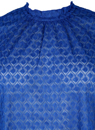 Long-sleeved blouse with patterned texture, Deep Ultramarine, Packshot image number 2
