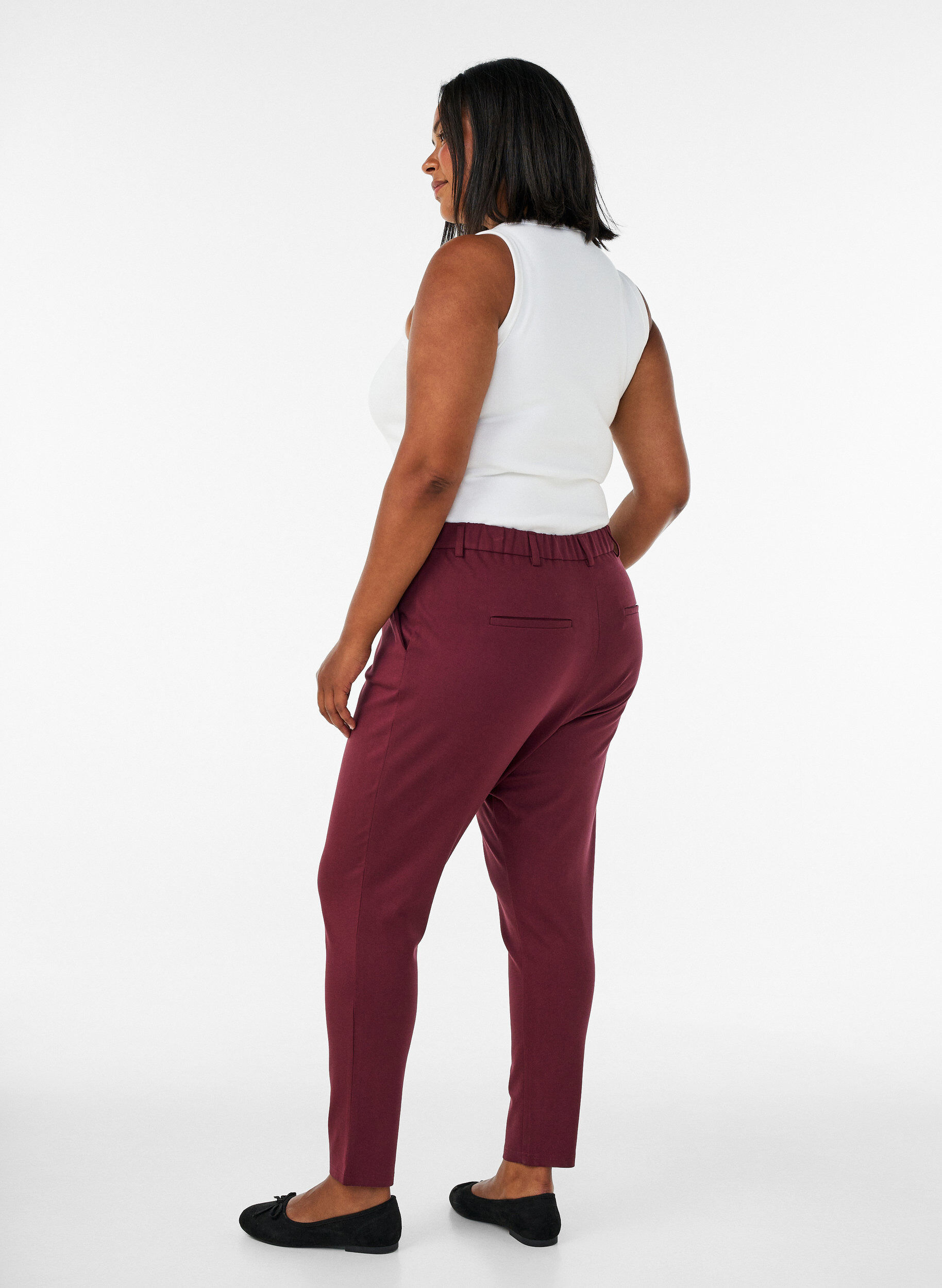ZizzifashionCropped Maddison trousers, Red, Model image number 1