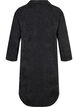 Velvet dress with 3/4-length sleeves and buttons, Black, Packshot image number 1
