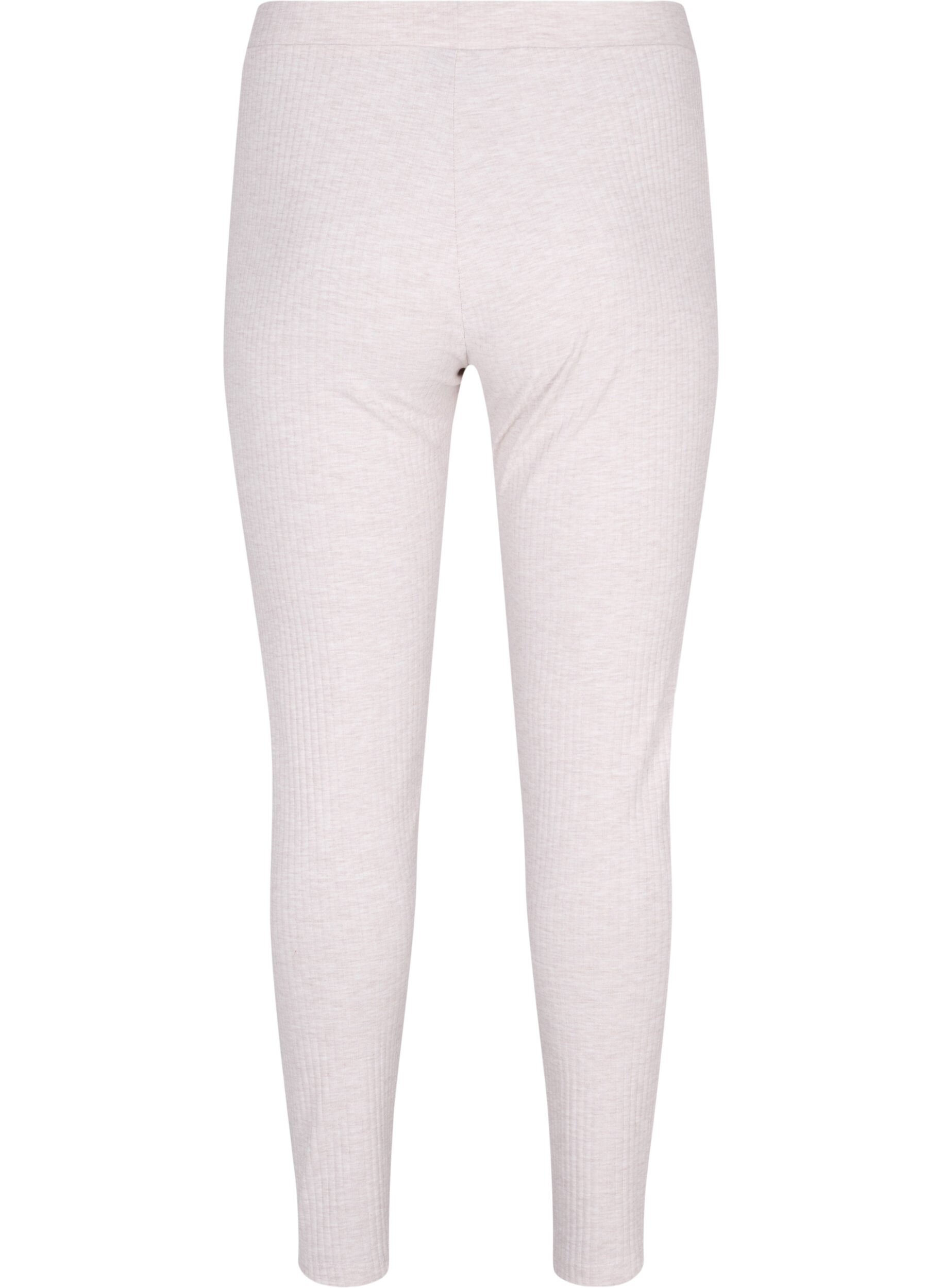 Zizzifashion Tight-fitting trousers in rib, Natural M&eacute;lange, Packshot image number 1