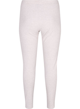 Tight-fitting trousers in rib, Natural Mélange, Packshot image number 1