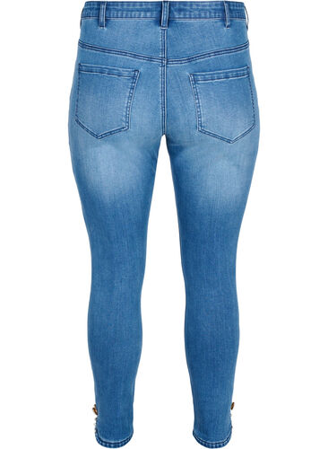 Cropped Amy jeans with beaded detail, Blue denim, Packshot image number 1
