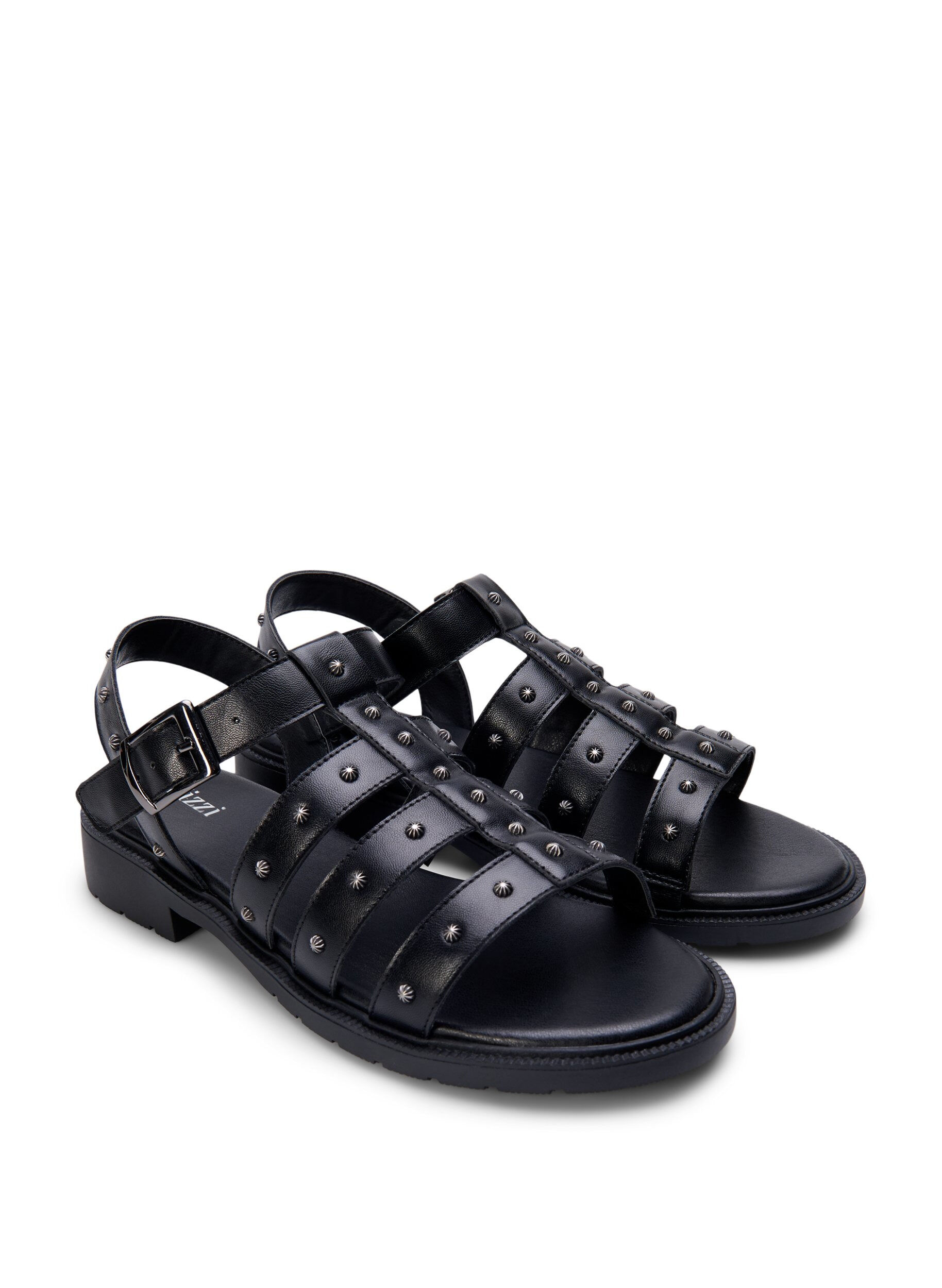 Zizzifashion Wide fit - Sandal with studs, Black, Packshot image number 1