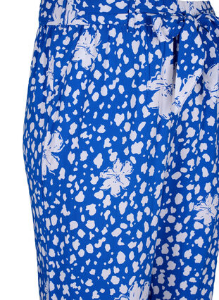 High-waisted viscose trousers, Nautical Bl.Wh.AOP, Packshot image number 2