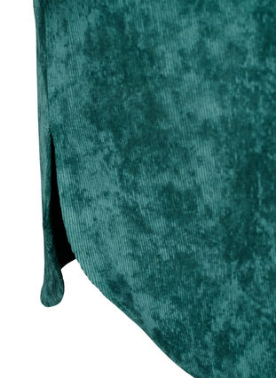Velvet dress with 3/4-length sleeves and buttons, Deep Teal, Packshot image number 3