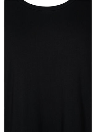 Cotton midi dress with slits, Black, Packshot image number 2