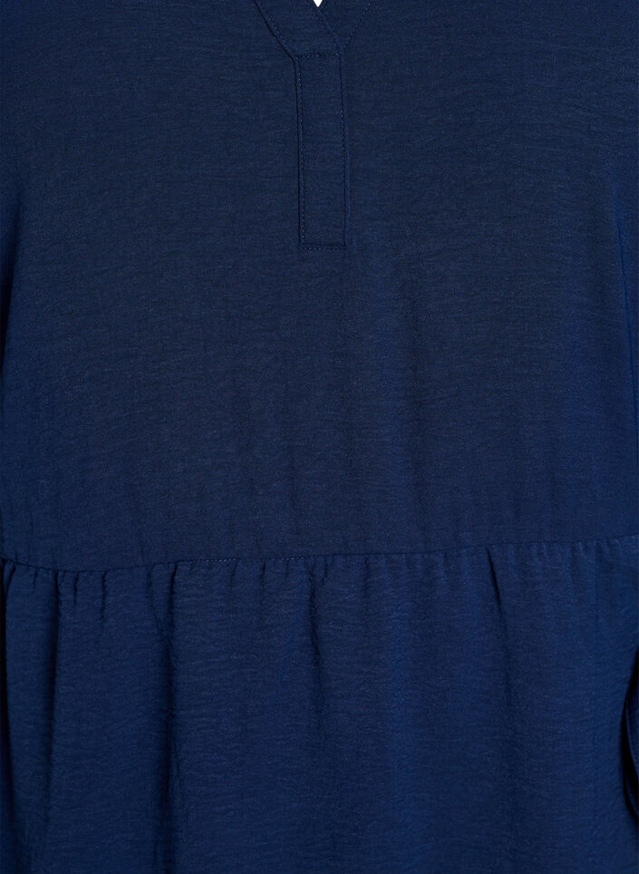 Mid-length dress with tie detail, Blue, Packshot image number 2