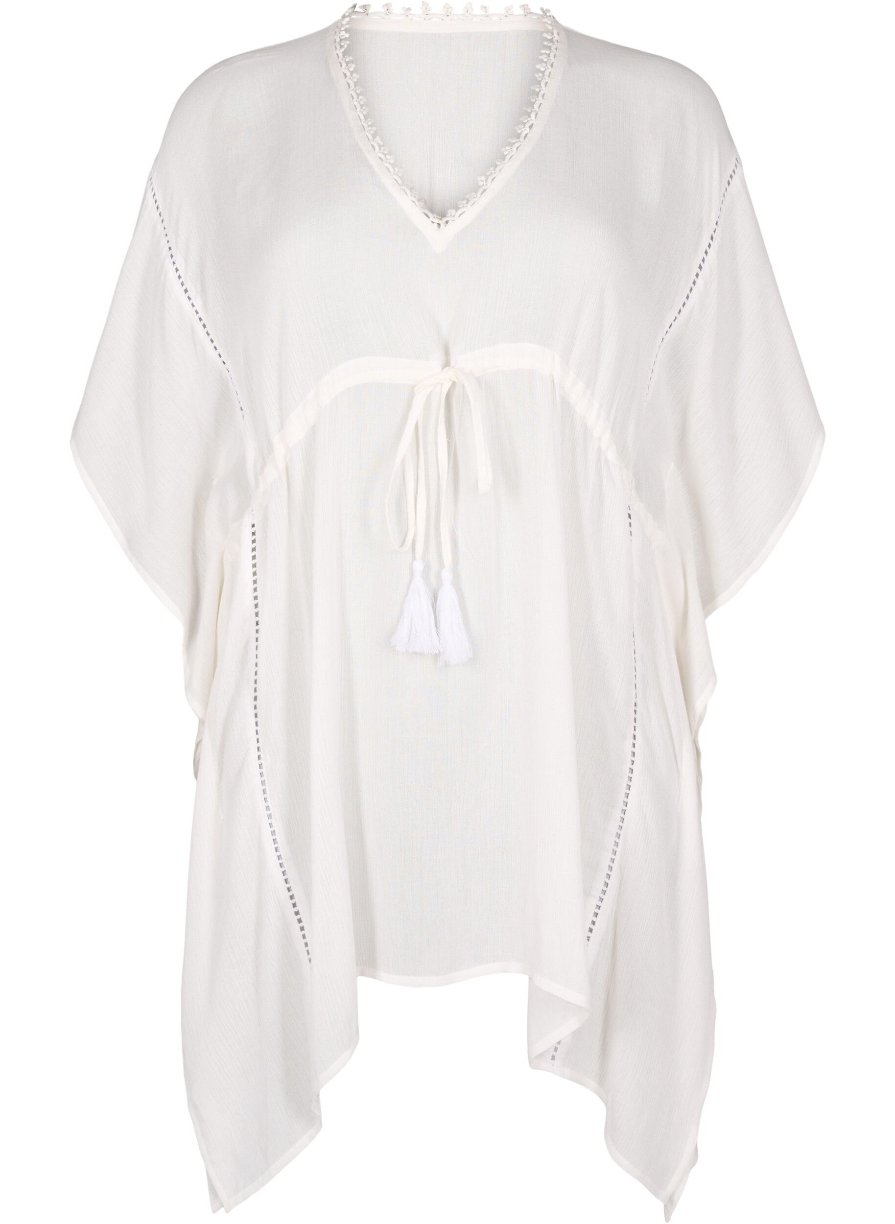 Beach poncho with tie belt