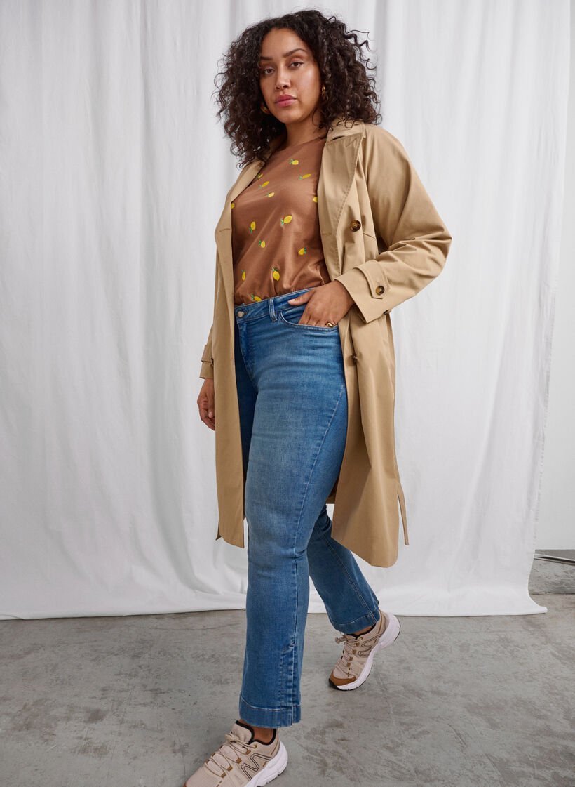 Classic long trench coat with belt, Chinchilla, Image image number 1