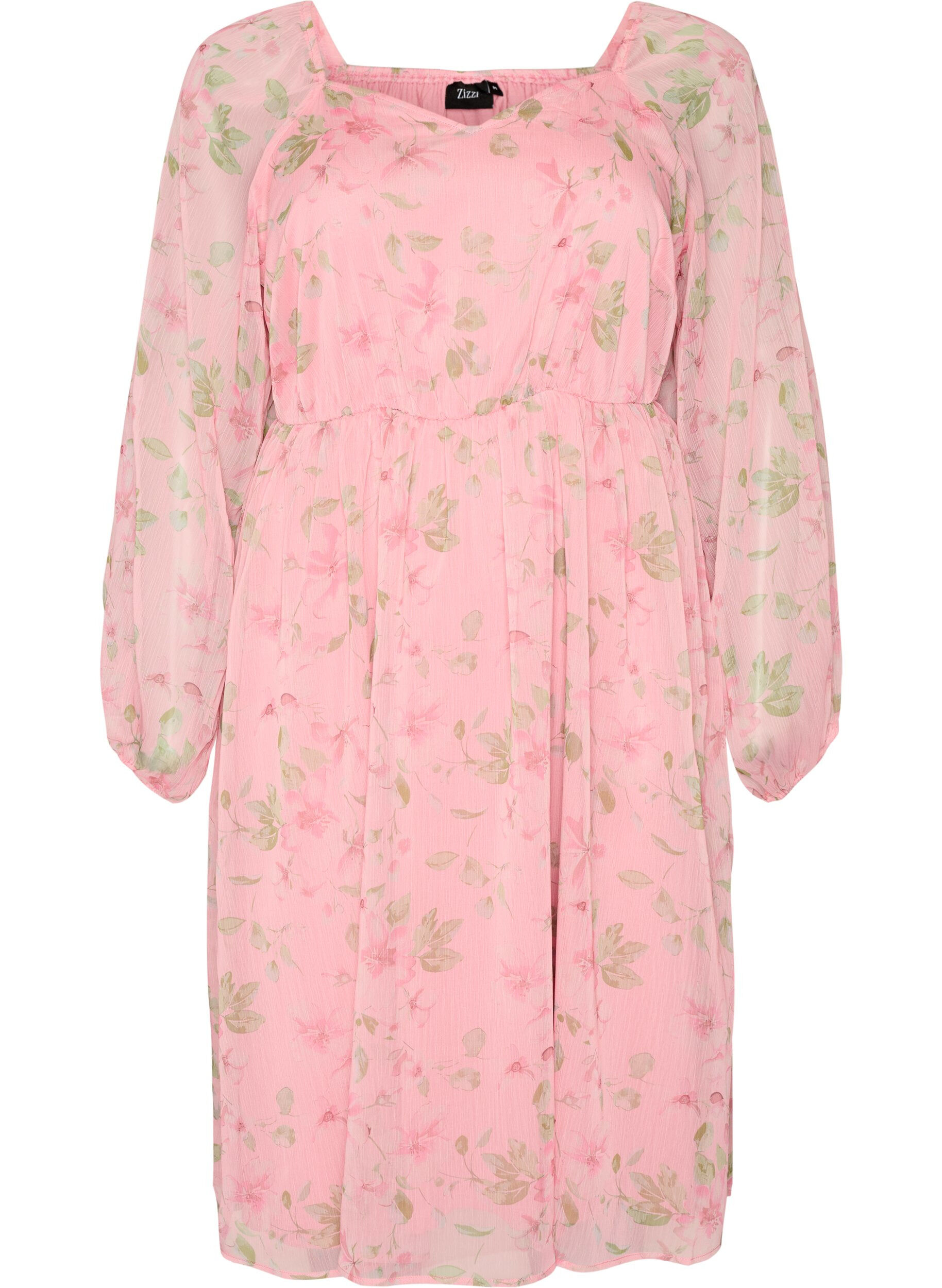 ZizzifashionChiffon party dress with long sleeves, Rose, Packshot image number 0
