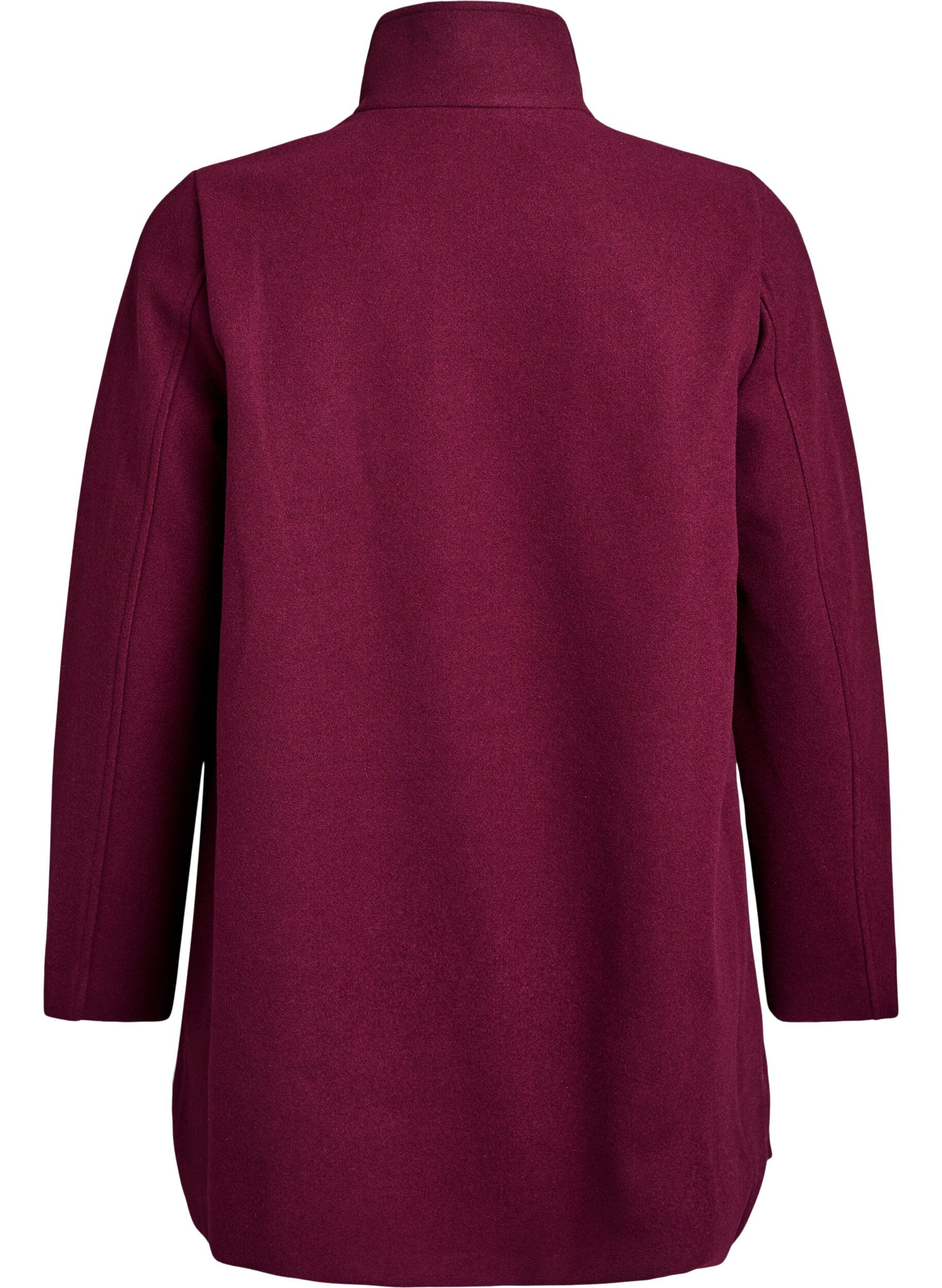 ZizzifashionShort coat with A-line shape, Dark Bordeaux, Packshot image number 1
