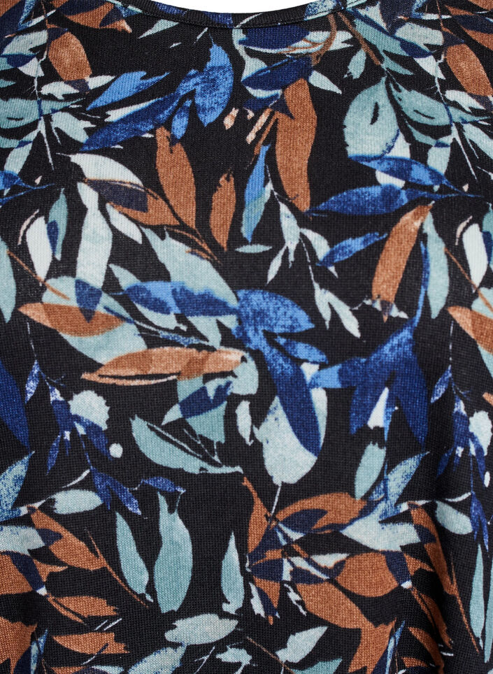 Patterned blouse with long sleeves, Blue, Packshot image number 2