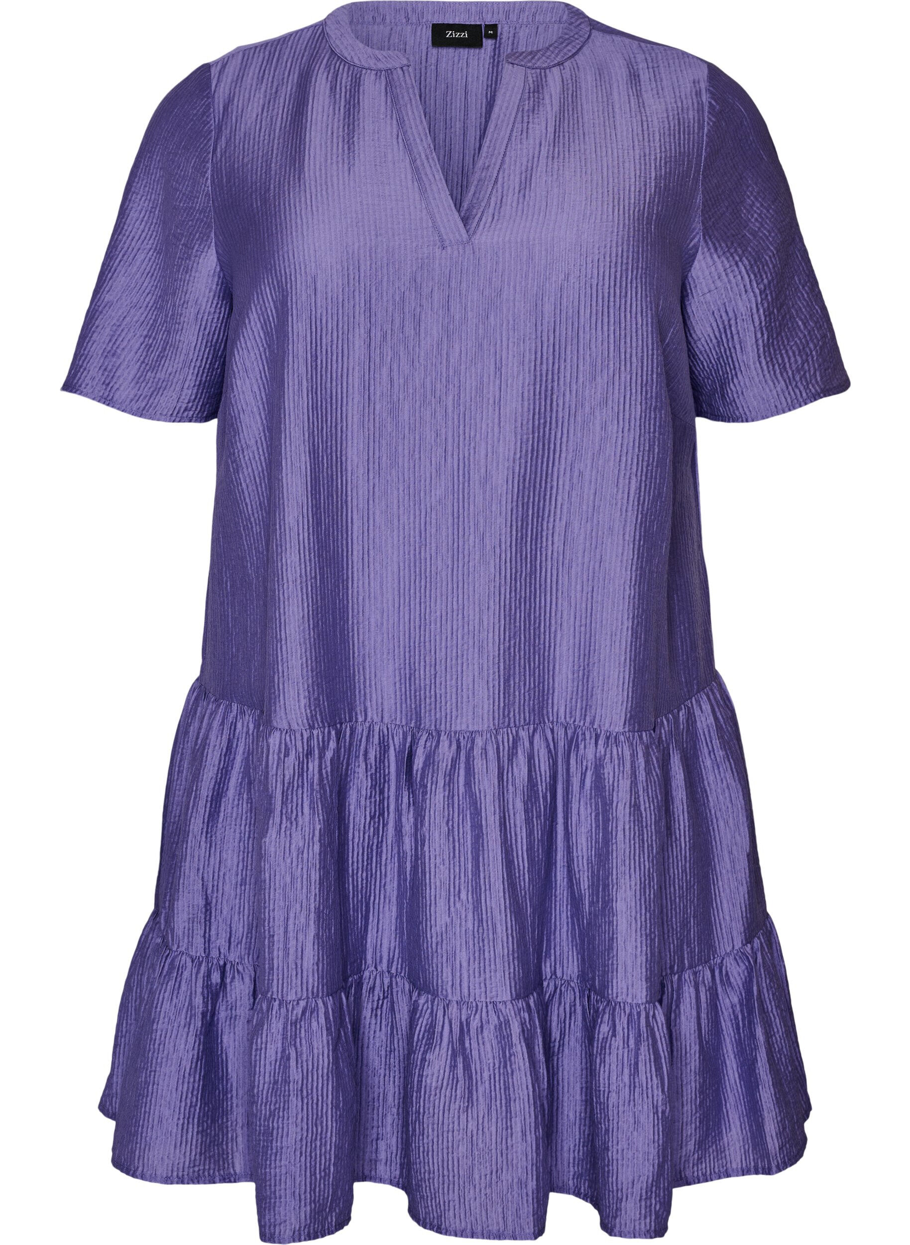 ZizzifashionTextured A-line dress, Purple, Packshot image number 0
